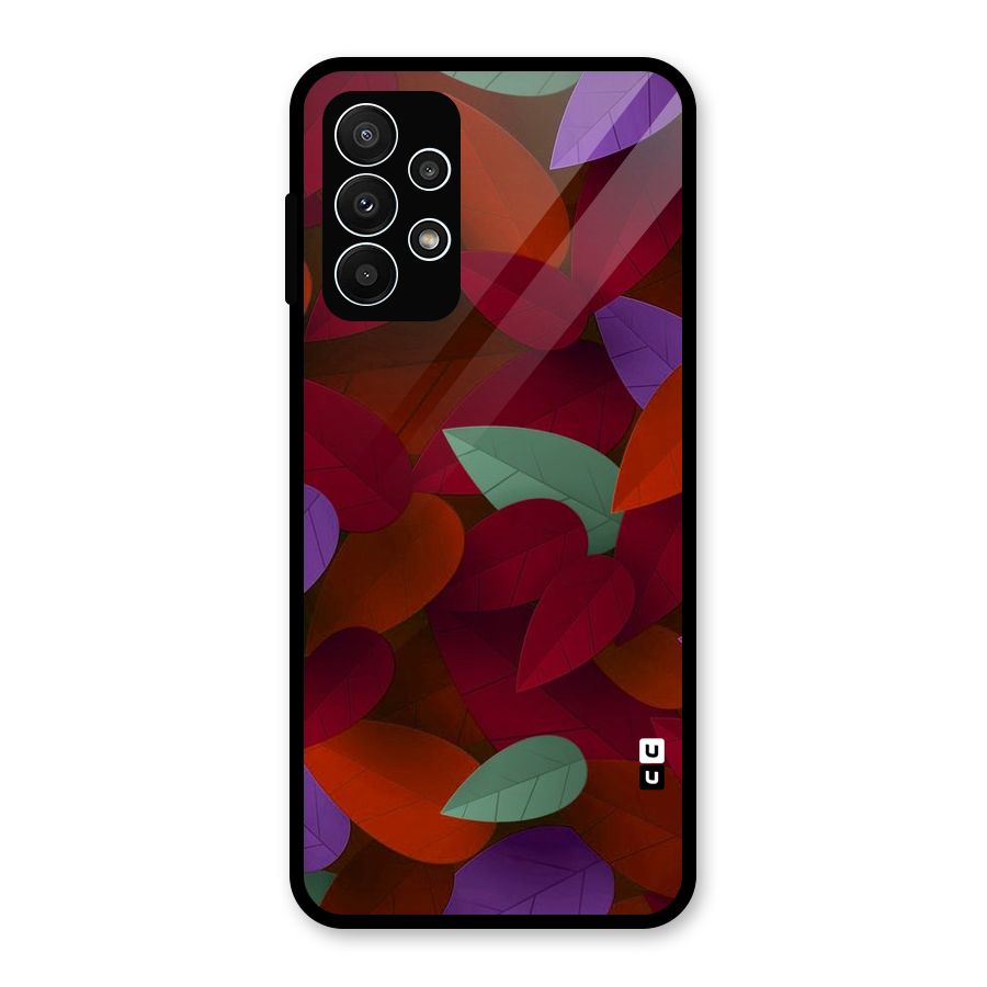 Aesthetic Colorful Leaves Glass Back Case for Galaxy A23