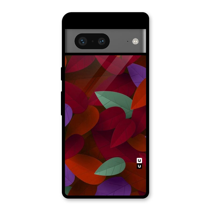 Aesthetic Colorful Leaves Glass Back Case for Google Pixel 7