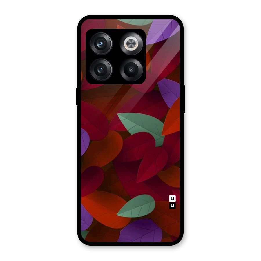 Aesthetic Colorful Leaves Glass Back Case for OnePlus 10T