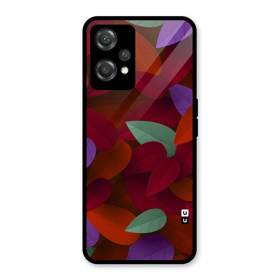 Aesthetic Colorful Leaves Glass Back Case for OnePlus Nord CE 2 Lite 5G