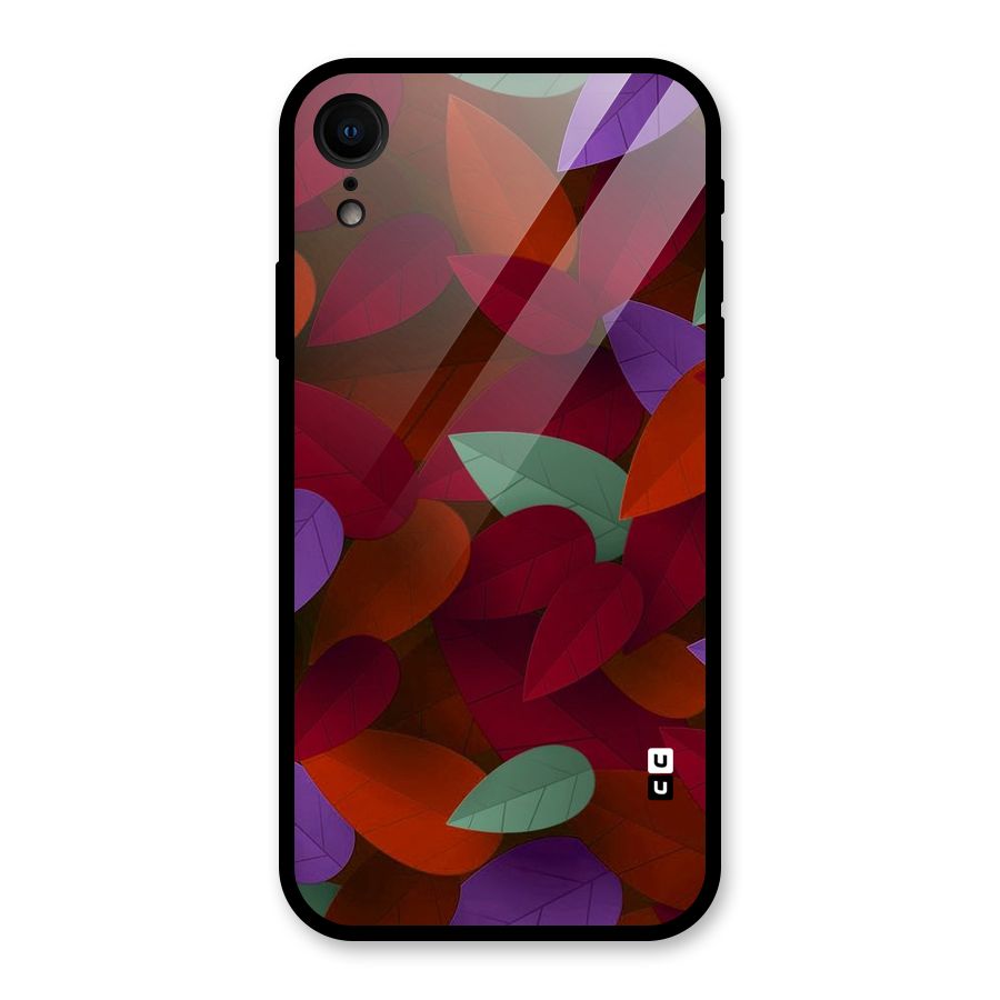 Aesthetic Colorful Leaves Glass Back Case for XR