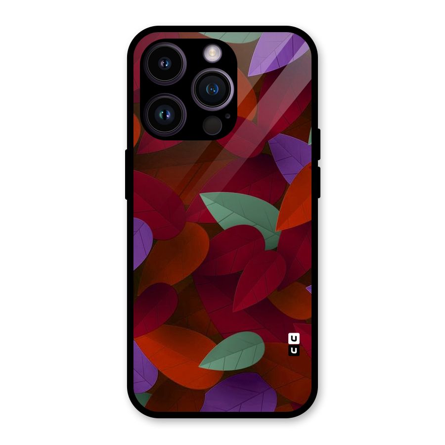 Aesthetic Colorful Leaves Glass Back Case for iPhone 14 Pro