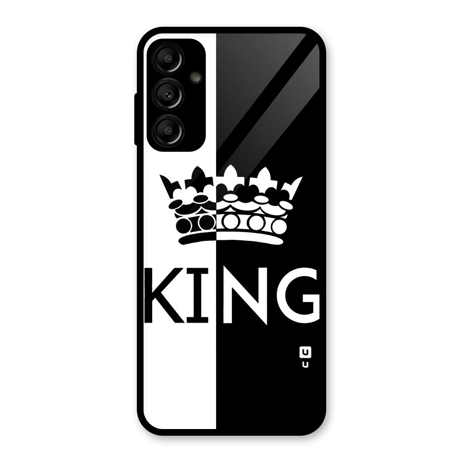 Aesthetic Crown King Glass Back Case for Galaxy A14 5G
