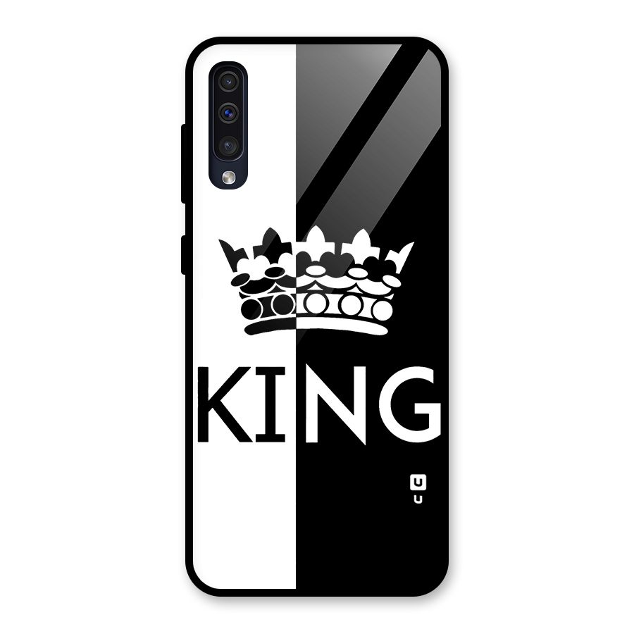 Aesthetic Crown King Glass Back Case for Galaxy A30s