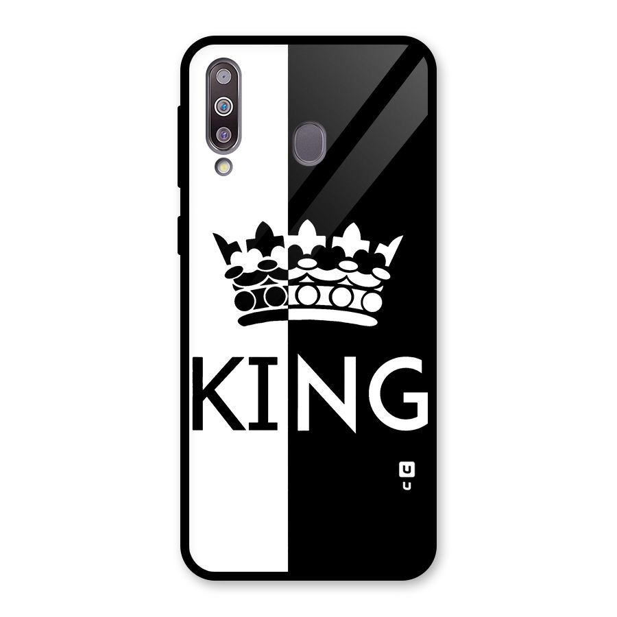Aesthetic Crown King Glass Back Case for Galaxy M30