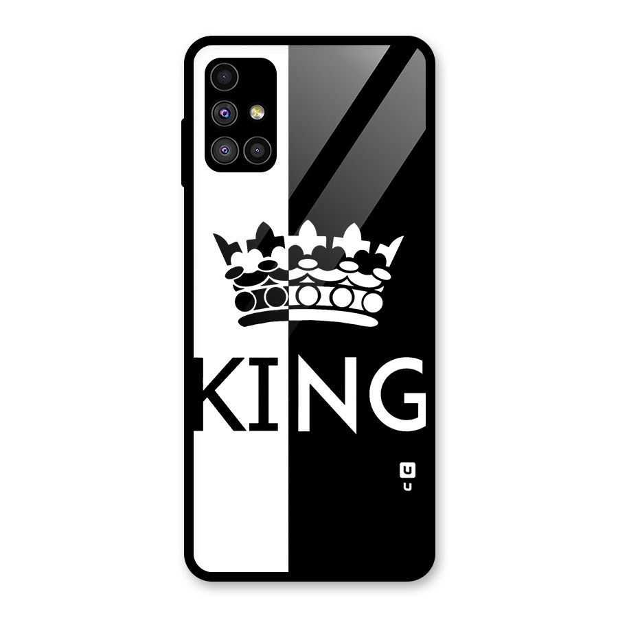 Aesthetic Crown King Glass Back Case for Galaxy M51