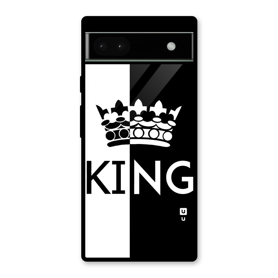 Aesthetic Crown King Glass Back Case for Google Pixel 6a