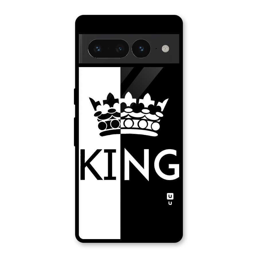 Aesthetic Crown King Glass Back Case for Google Pixel 7 Pro