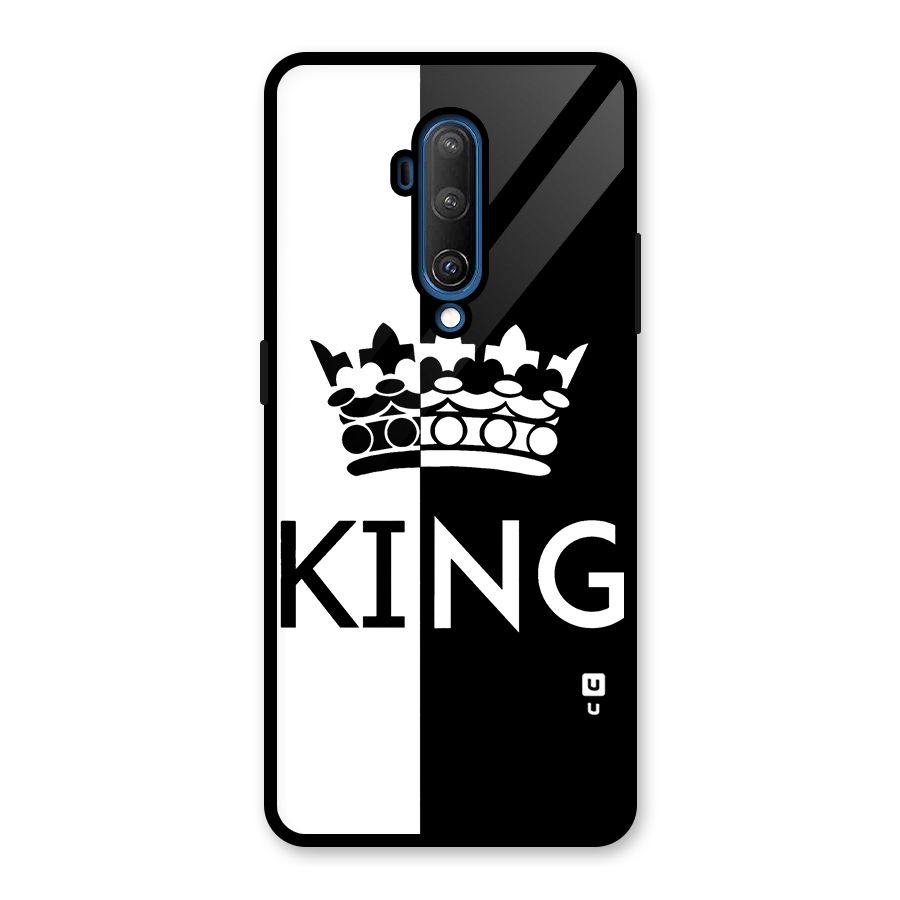 Aesthetic Crown King Glass Back Case for OnePlus 7T Pro