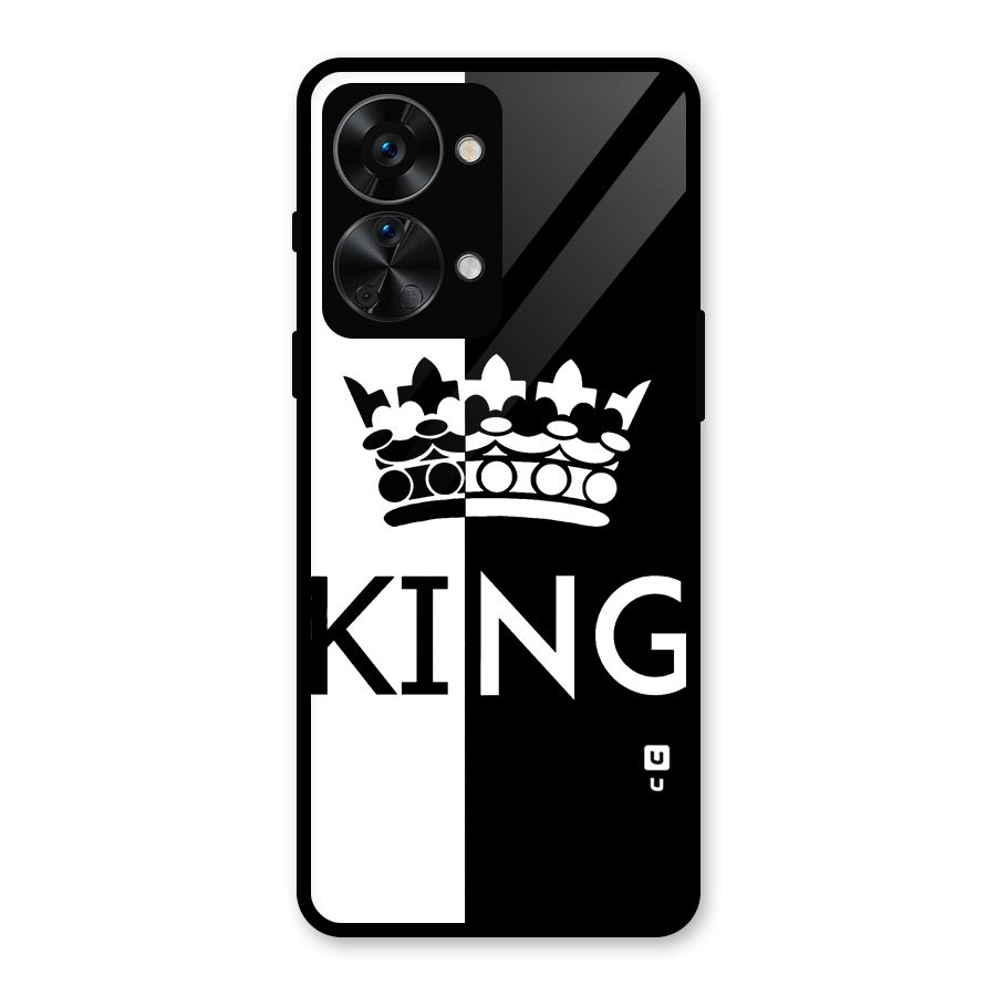 Aesthetic Crown King Glass Back Case for OnePlus Nord 2T