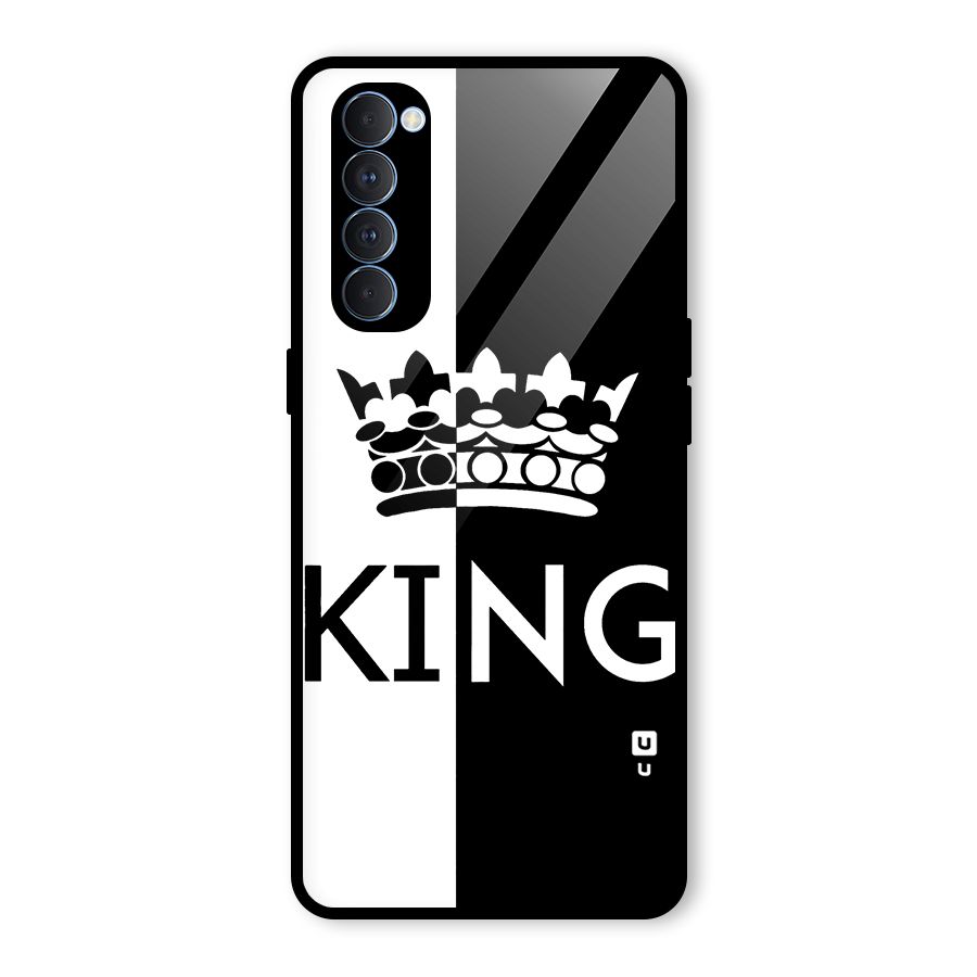 Aesthetic Crown King Glass Back Case for Oppo Reno4 Pro