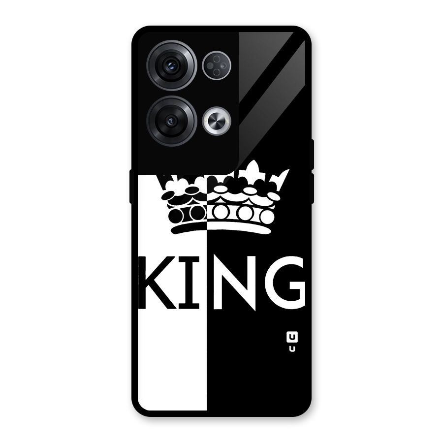 Aesthetic Crown King Glass Back Case for Oppo Reno8 Pro 5G