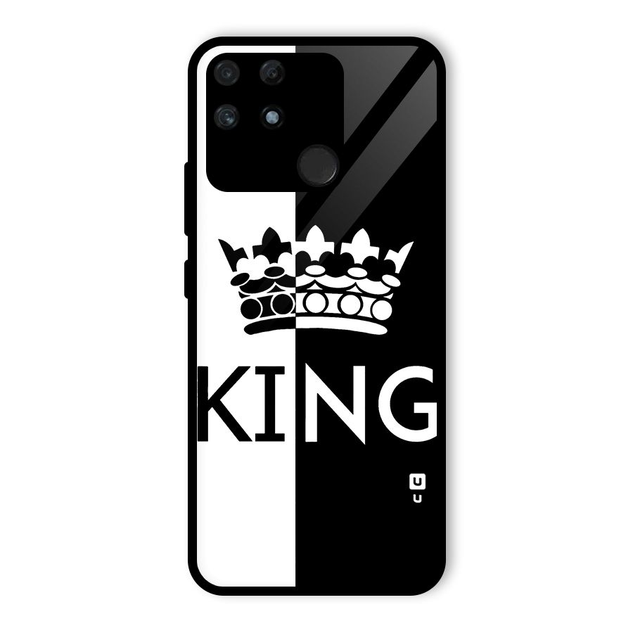 Aesthetic Crown King Glass Back Case for Realme Narzo 50A