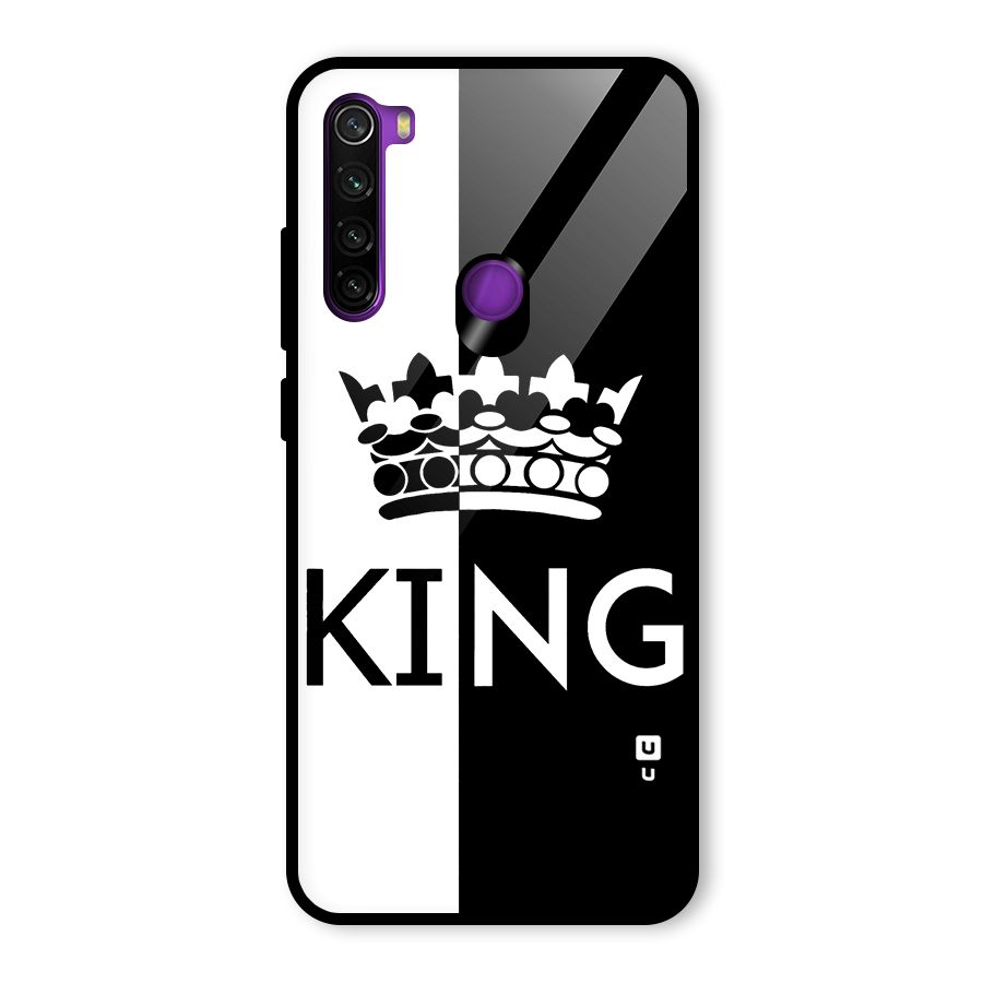 Aesthetic Crown King Glass Back Case for Redmi Note 8