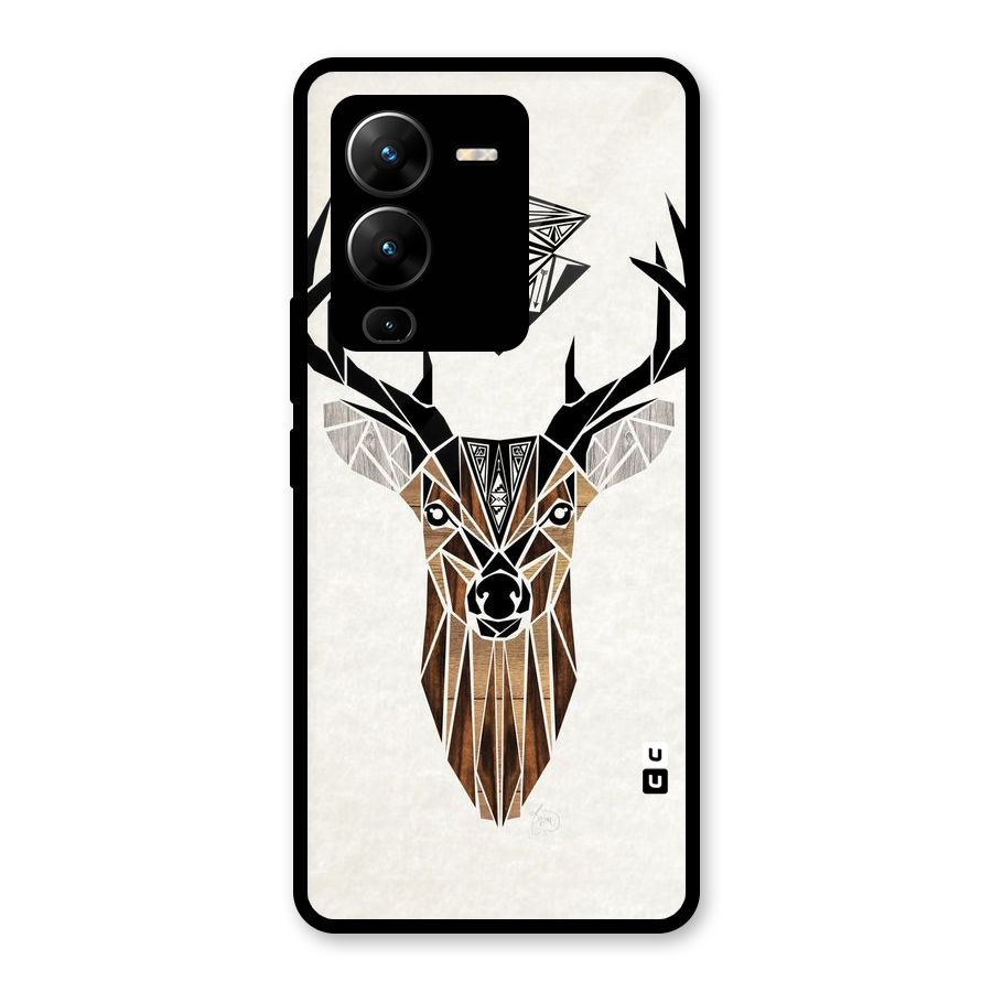 Aesthetic Deer Design Glass Back Case for Vivo V25 Pro