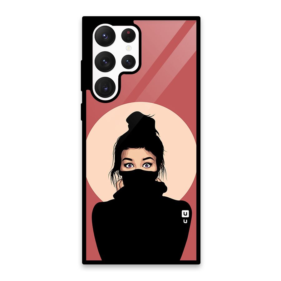 Aesthetic Digital Art Girl Glass Back Case for Galaxy S22 Ultra 5G