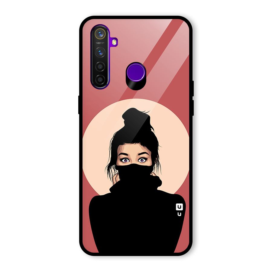 Aesthetic Digital Art Girl Glass Back Case for Realme 5 Pro