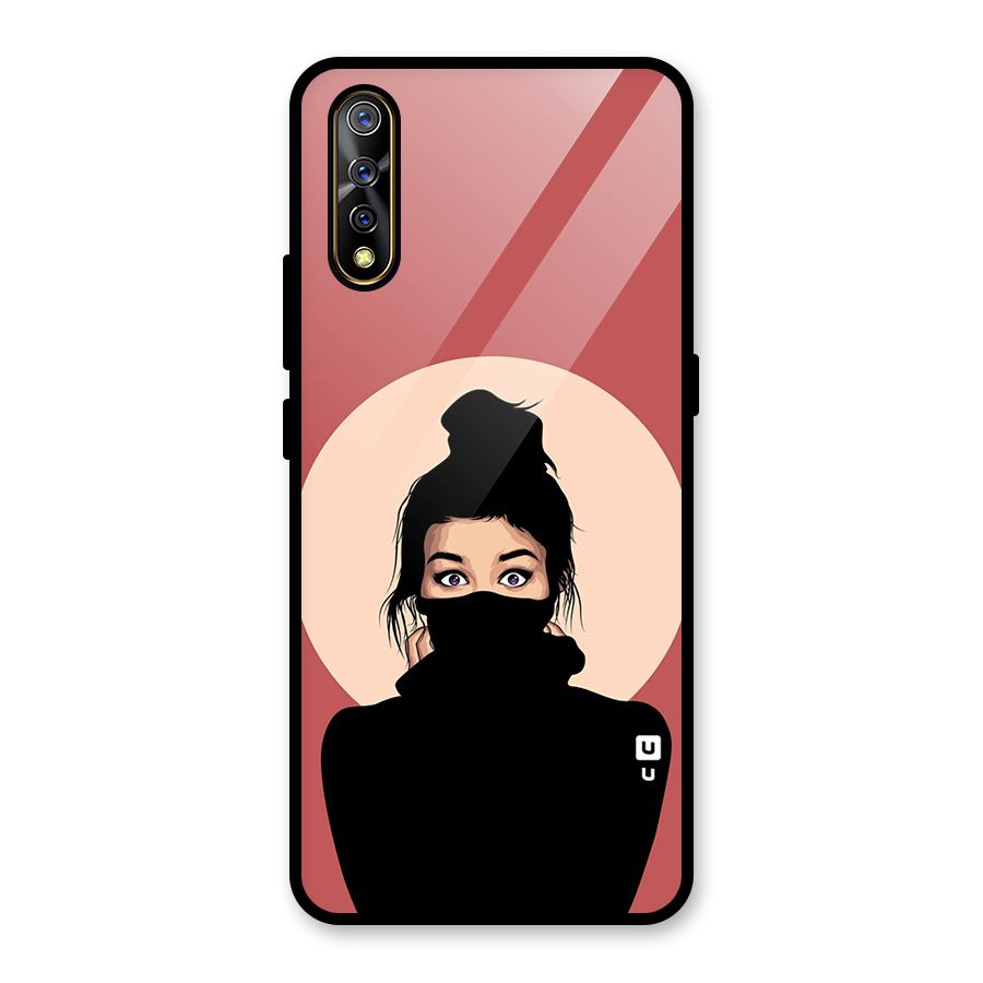Aesthetic Digital Art Girl Glass Back Case for Vivo S1