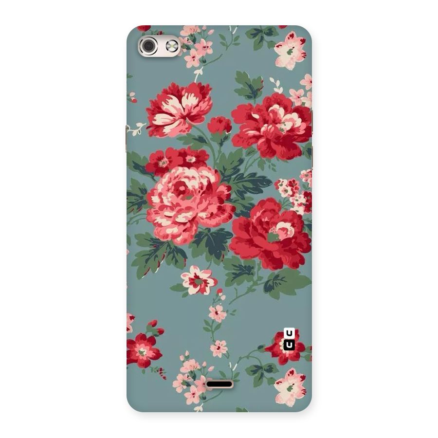 Aesthetic Floral Red Back Case for Micromax Canvas Silver 5