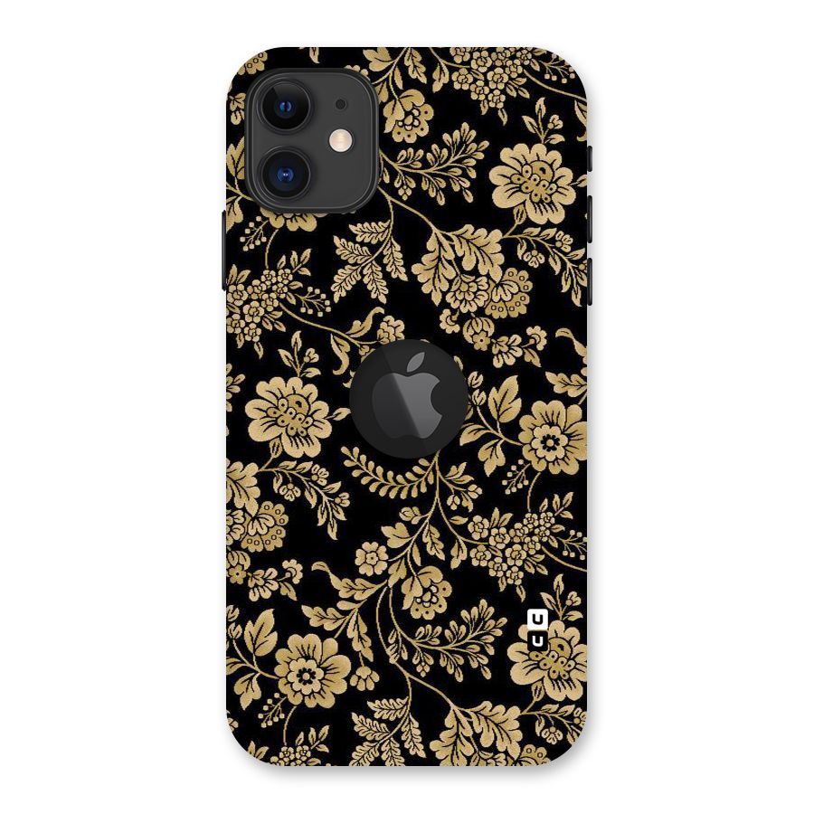 Aesthetic Golden Design Back Case for iPhone 11 Logo Cut