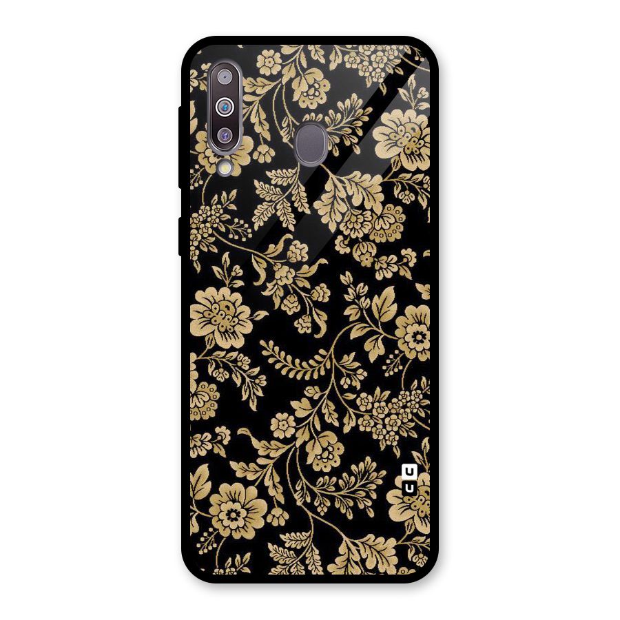 Aesthetic Golden Design Glass Back Case for Galaxy M30