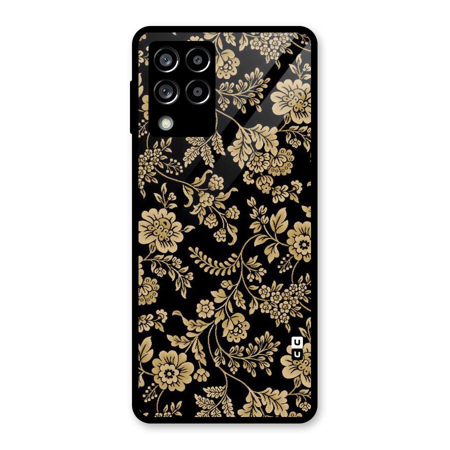 Aesthetic Golden Design Glass Back Case for Galaxy M53 5G