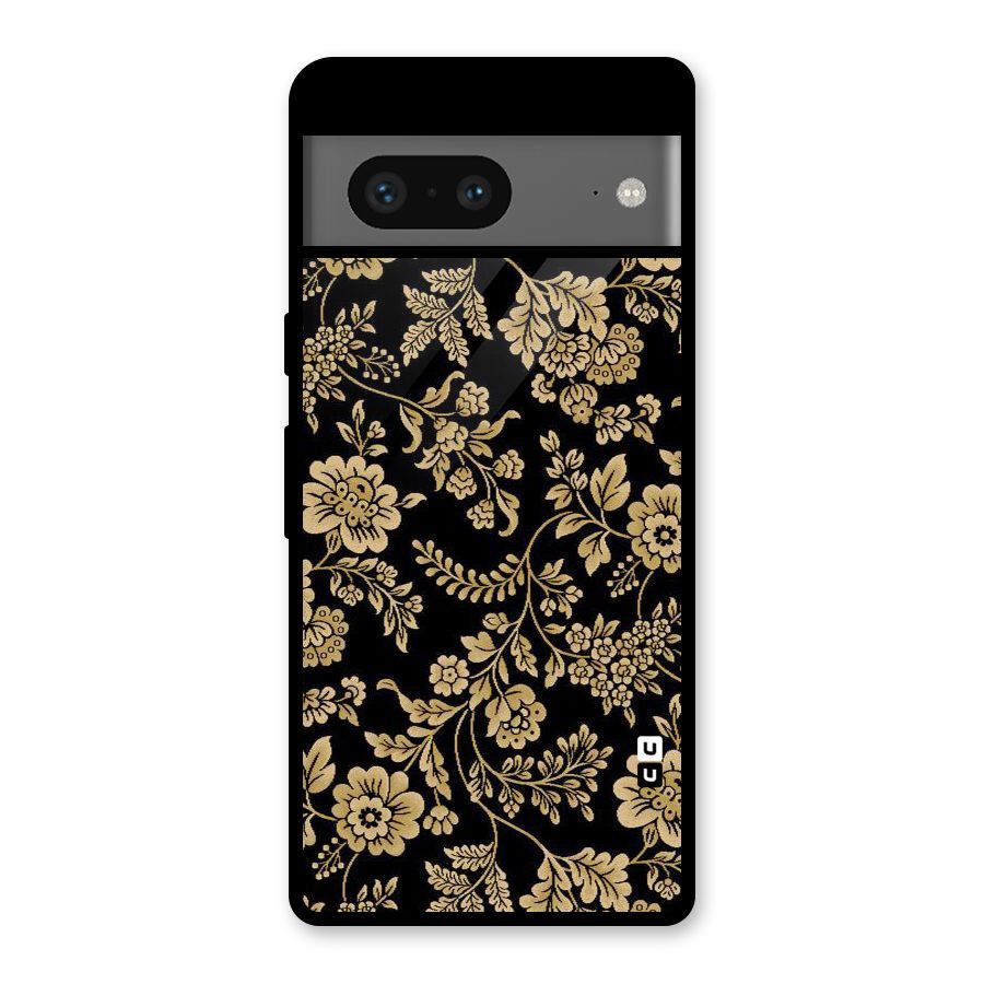 Aesthetic Golden Design Glass Back Case for Google Pixel 7