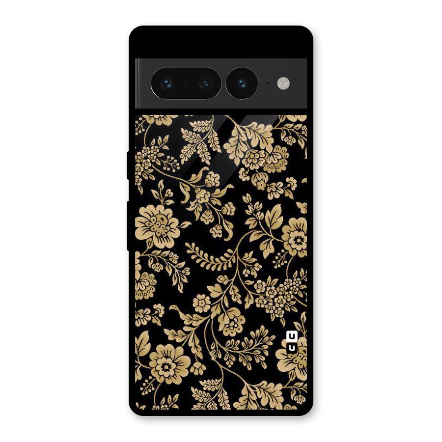 Aesthetic Golden Design Glass Back Case for Google Pixel 7 Pro