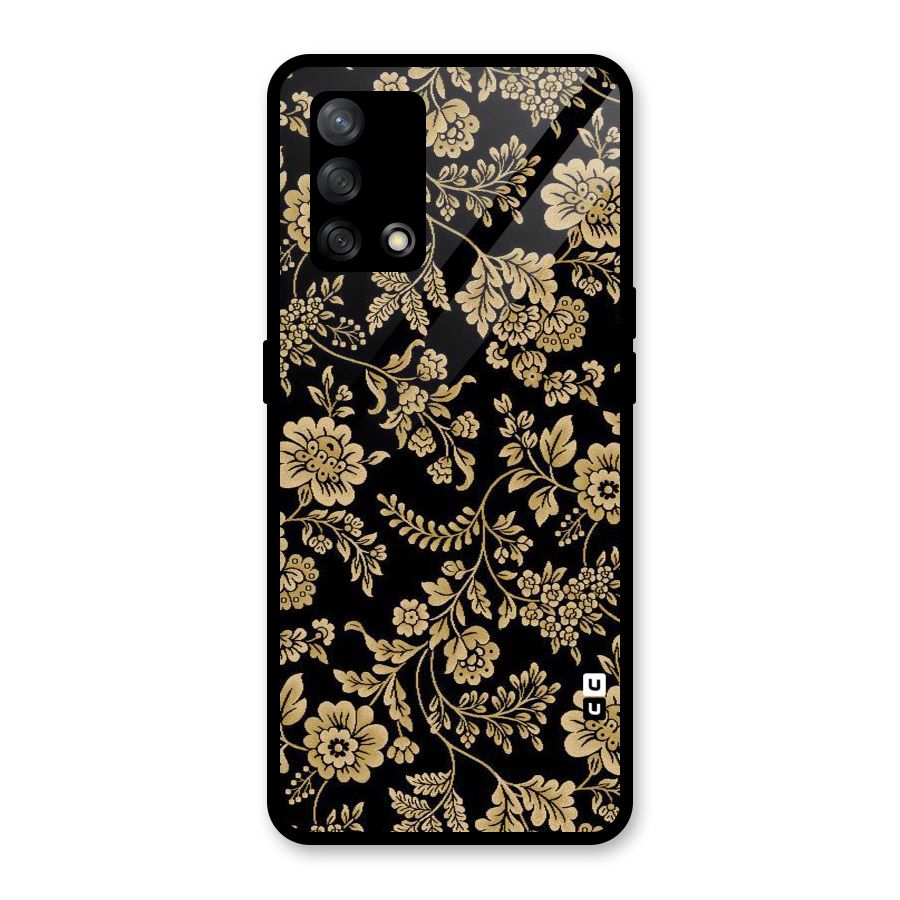 Aesthetic Golden Design Glass Back Case for Oppo F19