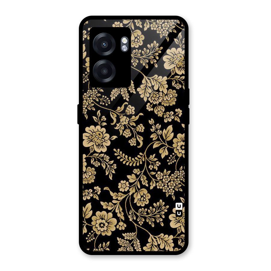 Aesthetic Golden Design Glass Back Case for Oppo K10 (5G)