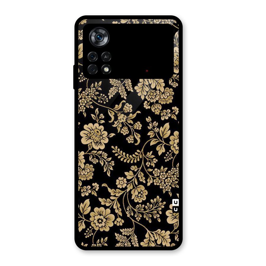 Aesthetic Golden Design Glass Back Case for Poco X4 Pro 5G