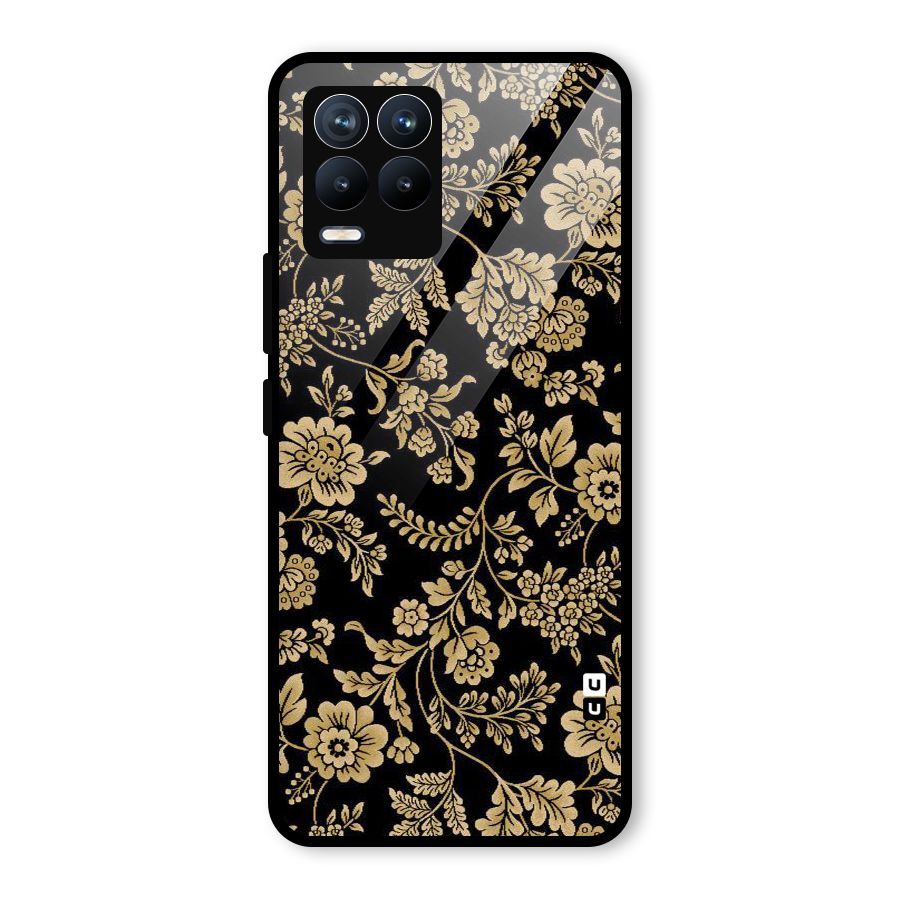 Aesthetic Golden Design Glass Back Case for Realme 8 Pro