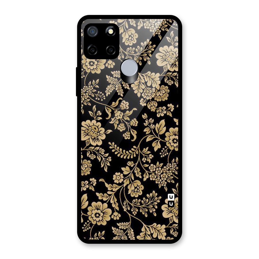 Aesthetic Golden Design Glass Back Case for Realme C15
