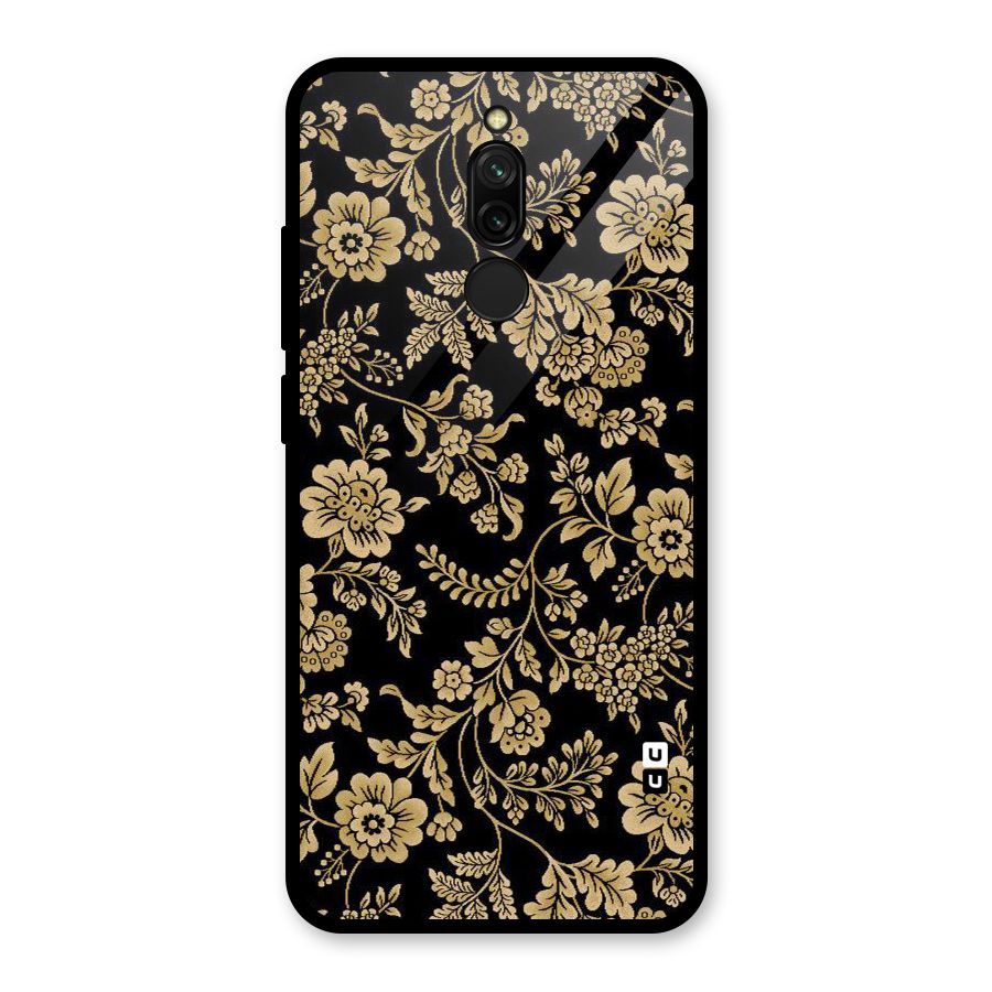 Aesthetic Golden Design Glass Back Case for Redmi 8