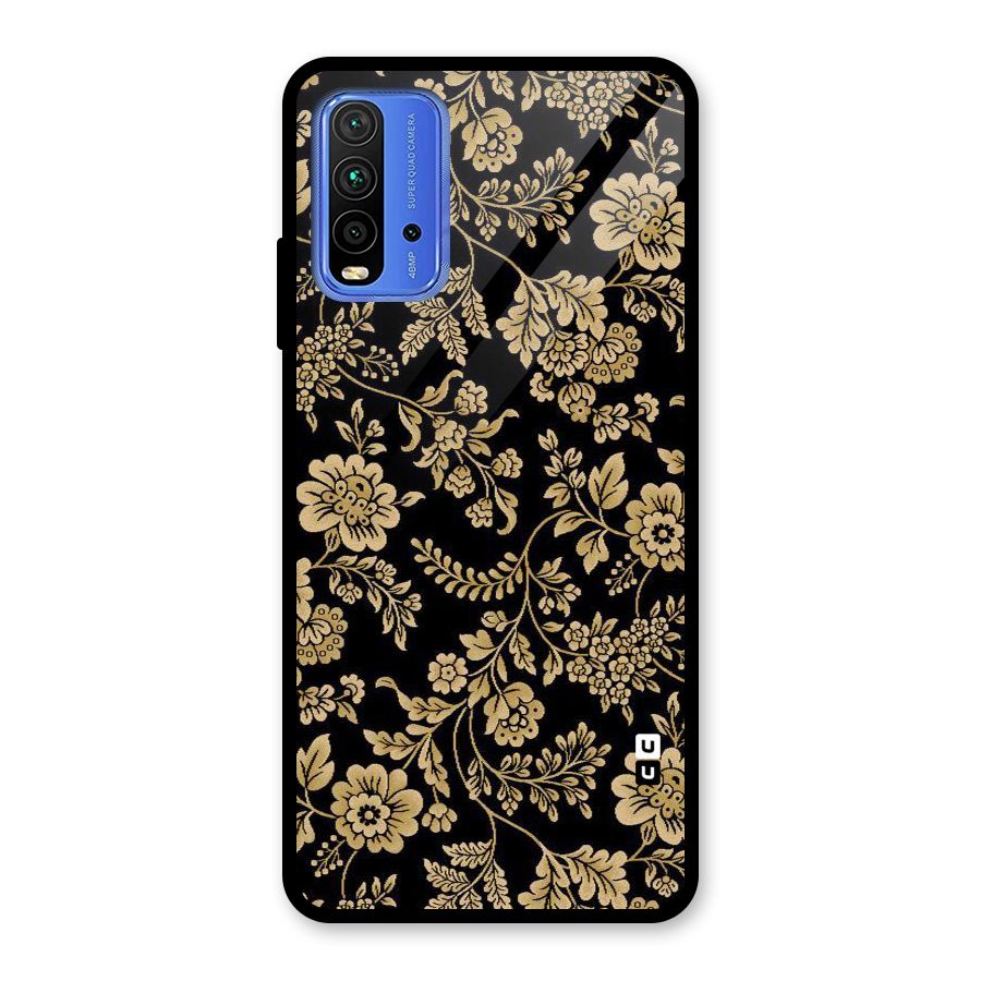 Aesthetic Golden Design Glass Back Case for Redmi 9 Power