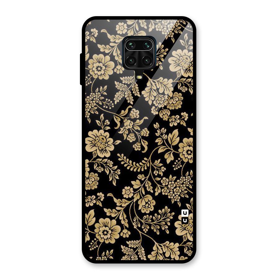 Aesthetic Golden Design Glass Back Case for Redmi Note 9 Pro Max