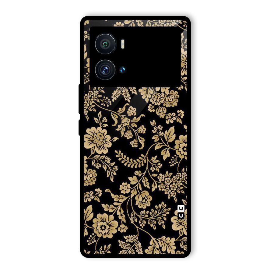 Aesthetic Golden Design Glass Back Case for Vivo iQOO 9 Pro