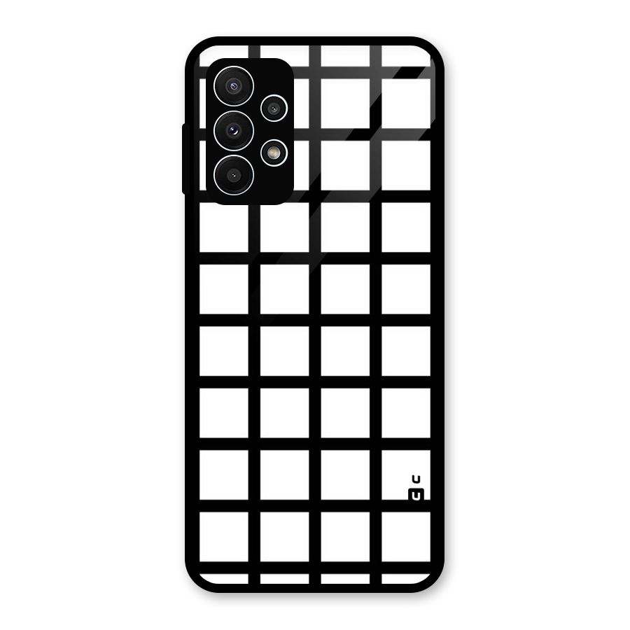 Aesthetic Grid Lines Glass Back Case for Galaxy A23