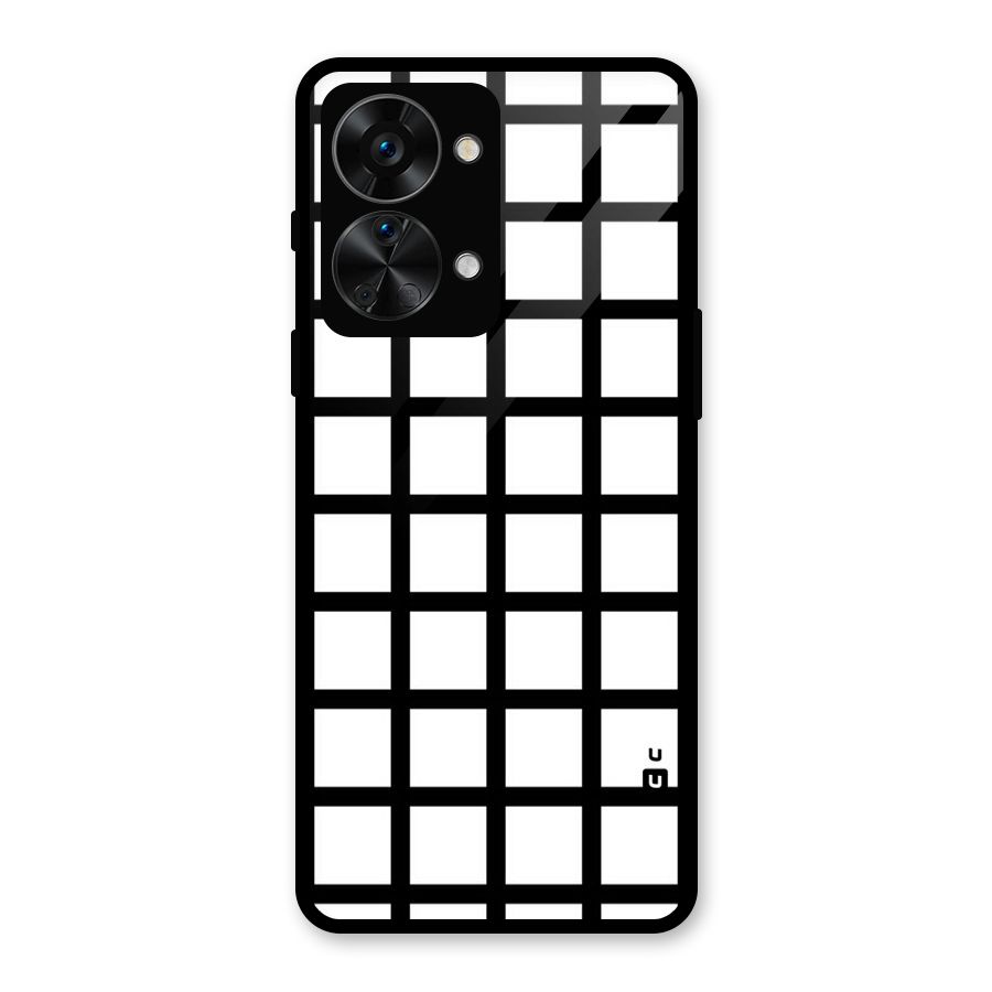 Aesthetic Grid Lines Glass Back Case for OnePlus Nord 2T