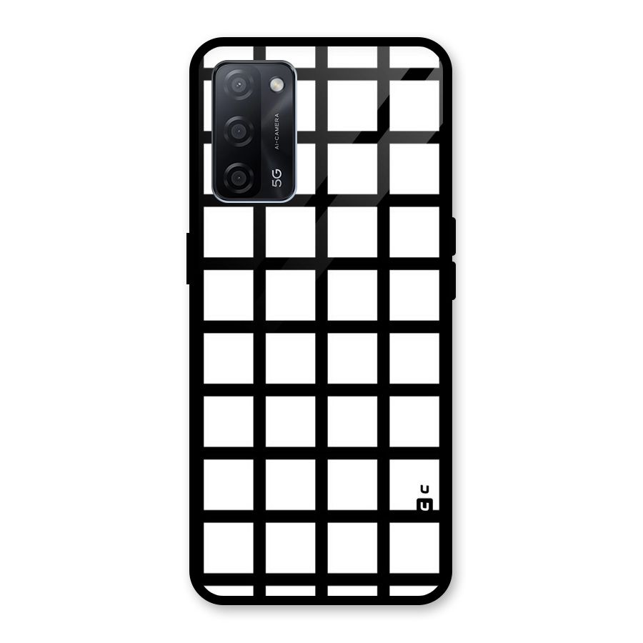 Aesthetic Grid Lines Glass Back Case for Oppo A53s 5G