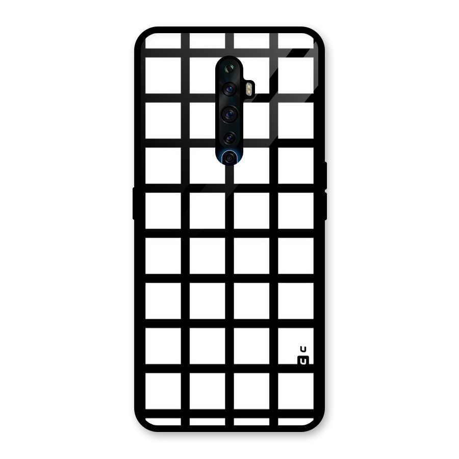 Aesthetic Grid Lines Glass Back Case for Oppo Reno2 F