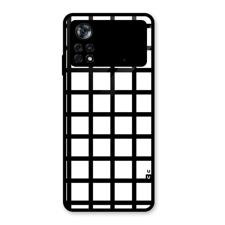 Aesthetic Grid Lines Glass Back Case for Poco X4 Pro 5G