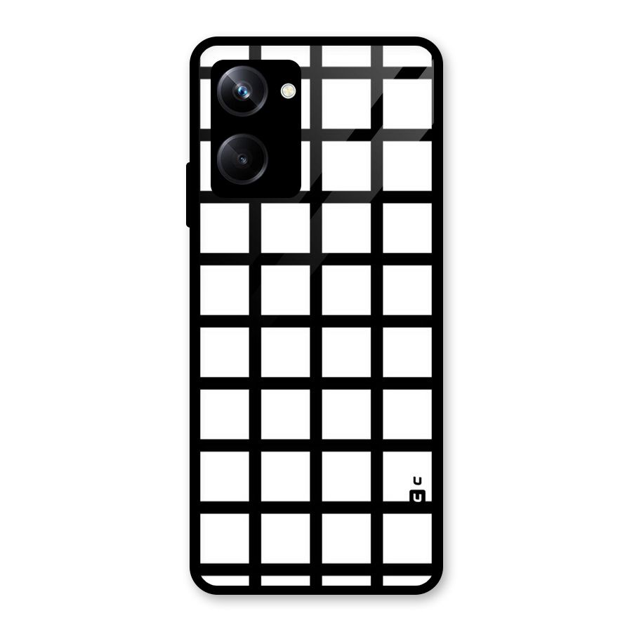 Aesthetic Grid Lines Glass Back Case for Realme 10 Pro