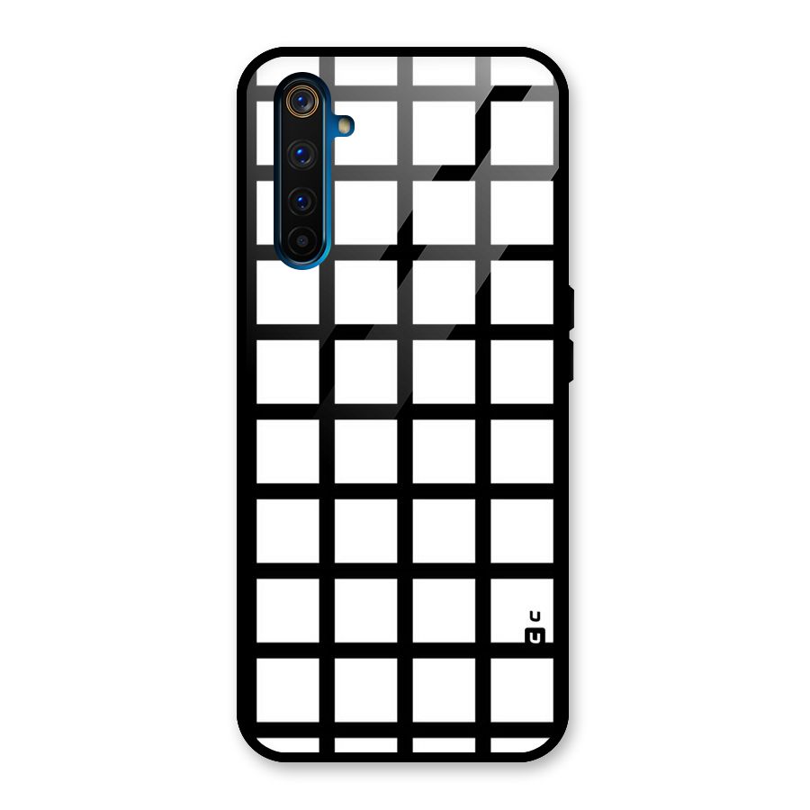 Aesthetic Grid Lines Glass Back Case for Realme 6 Pro