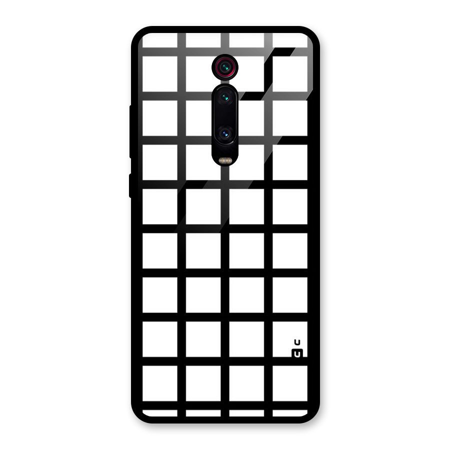 Aesthetic Grid Lines Glass Back Case for Redmi K20 Pro