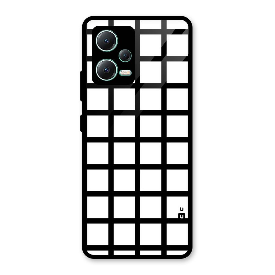 Aesthetic Grid Lines Glass Back Case for Redmi Note 12 5G