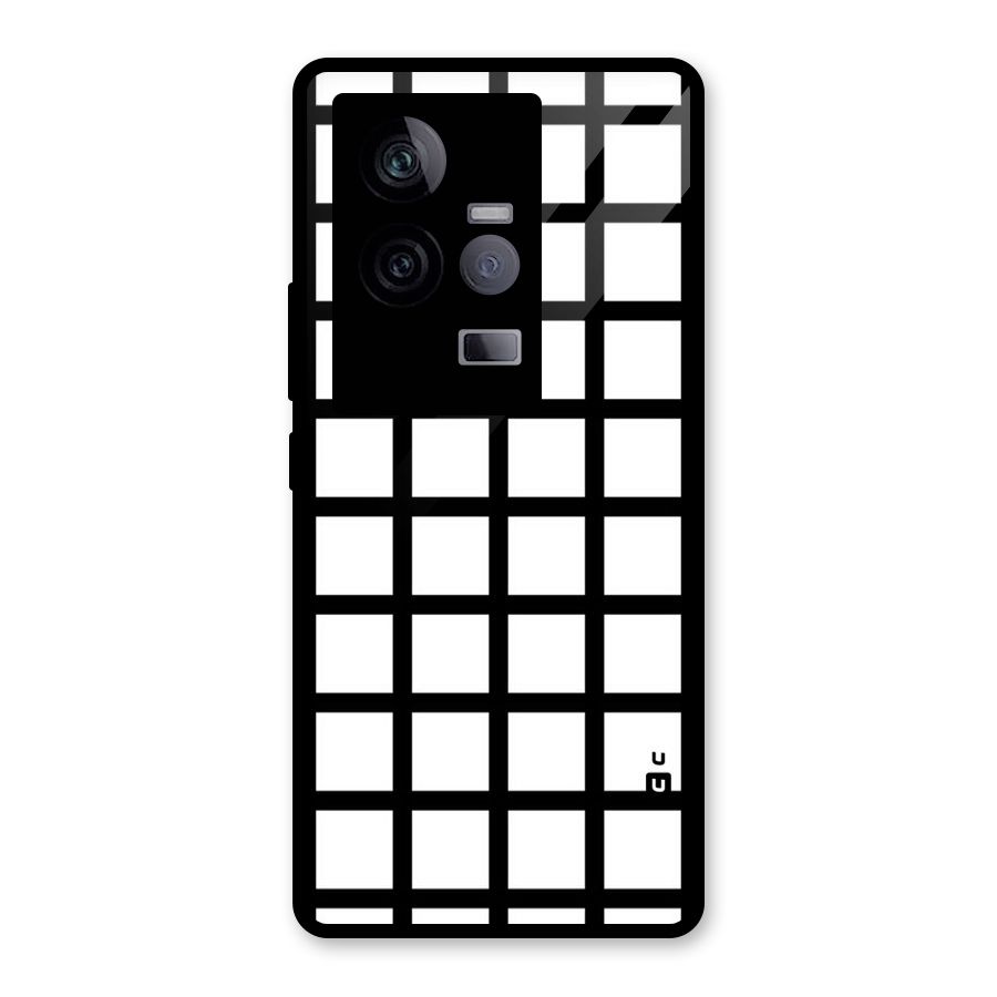 Aesthetic Grid Lines Glass Back Case for Vivo iQOO 11 5G
