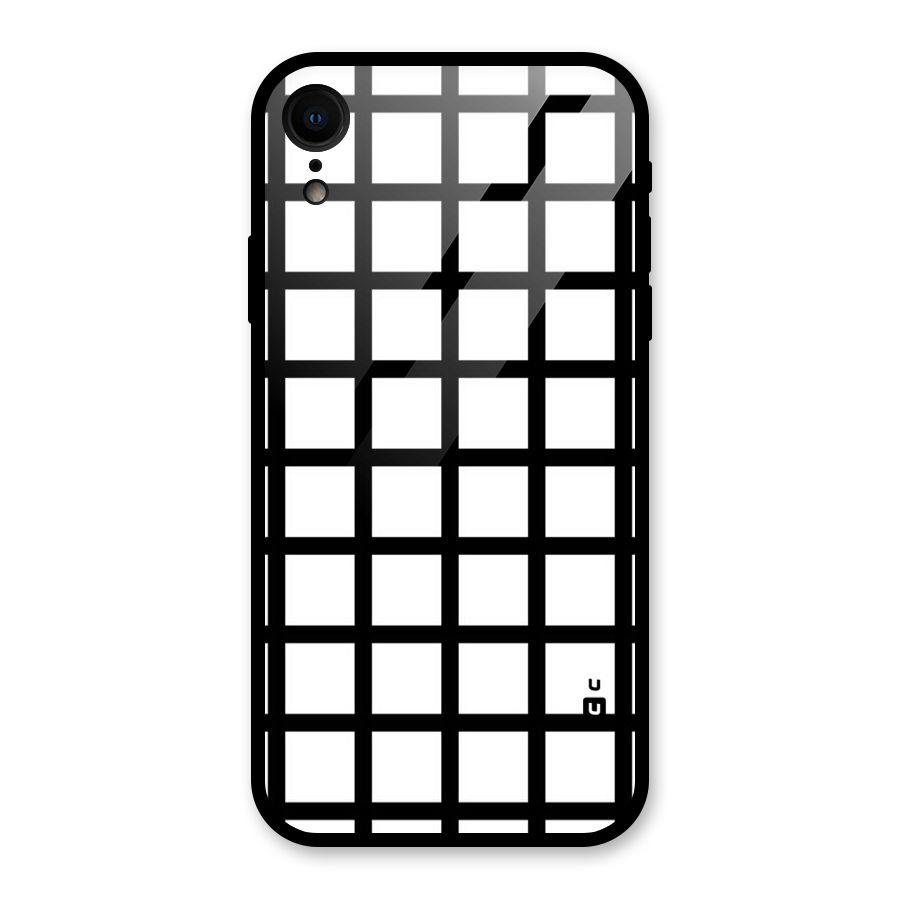 Aesthetic Grid Lines Glass Back Case for XR