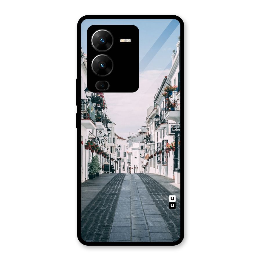 Aesthetic Street Glass Back Case for Vivo V25 Pro