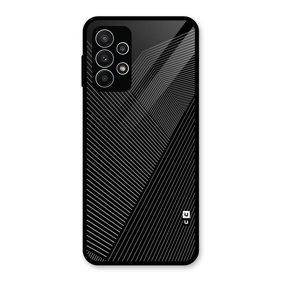 Aesthetic White Stripes Glass Back Case for Galaxy A23